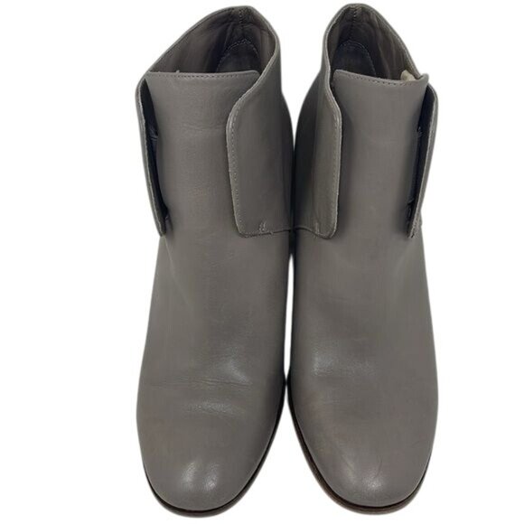 Cole Haan Gray Leather Hayden Bootie Ankle Gold Heel Size US 8.5B, 3” heel - Picture 2 of 11